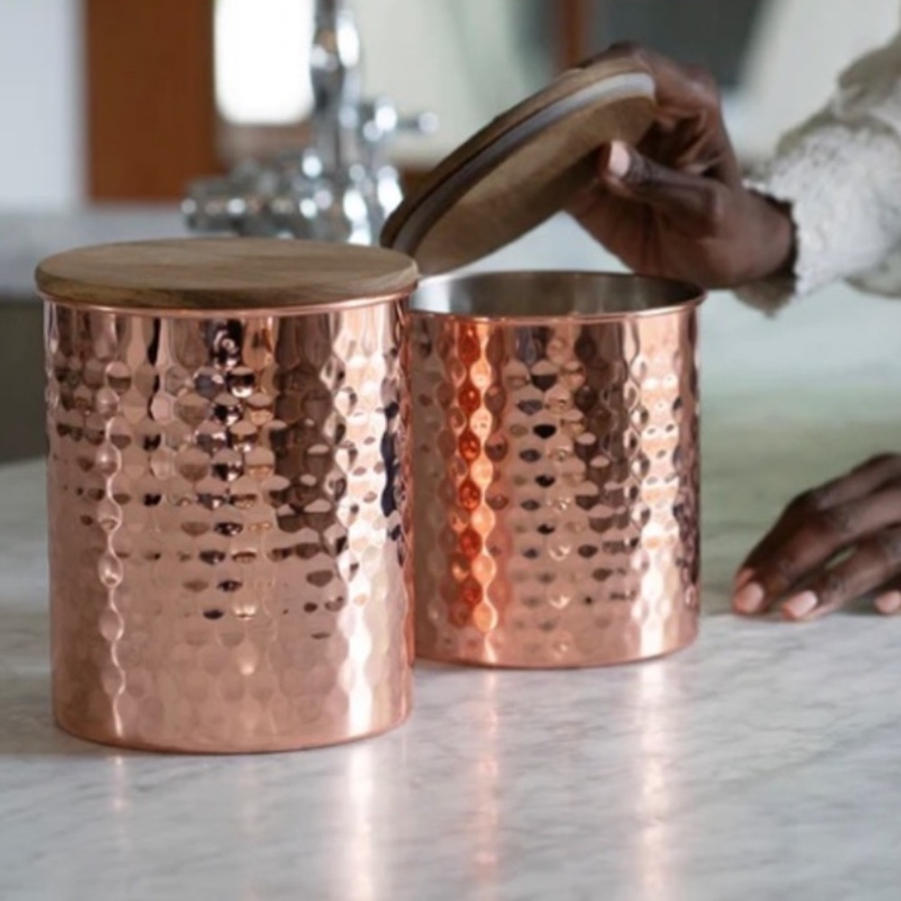 Uncommon James Set Of 2 Canisters - Copper